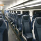 Rows of empty seats on public city train